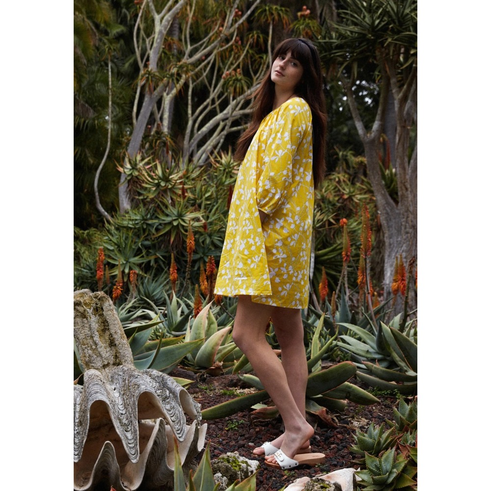 Sleepy Jones Women's Lily‎ Night Dress Cotton Pockets Floral Vintage Inspiried L